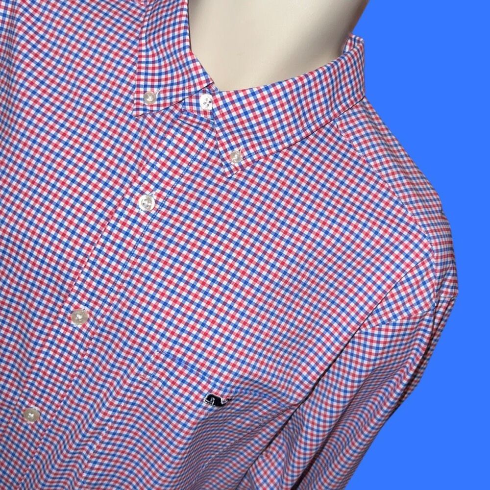 Vineyard Vines On-The-Go Lightweight Gingham Shirt Size XL #7 - Picture 2 of 6